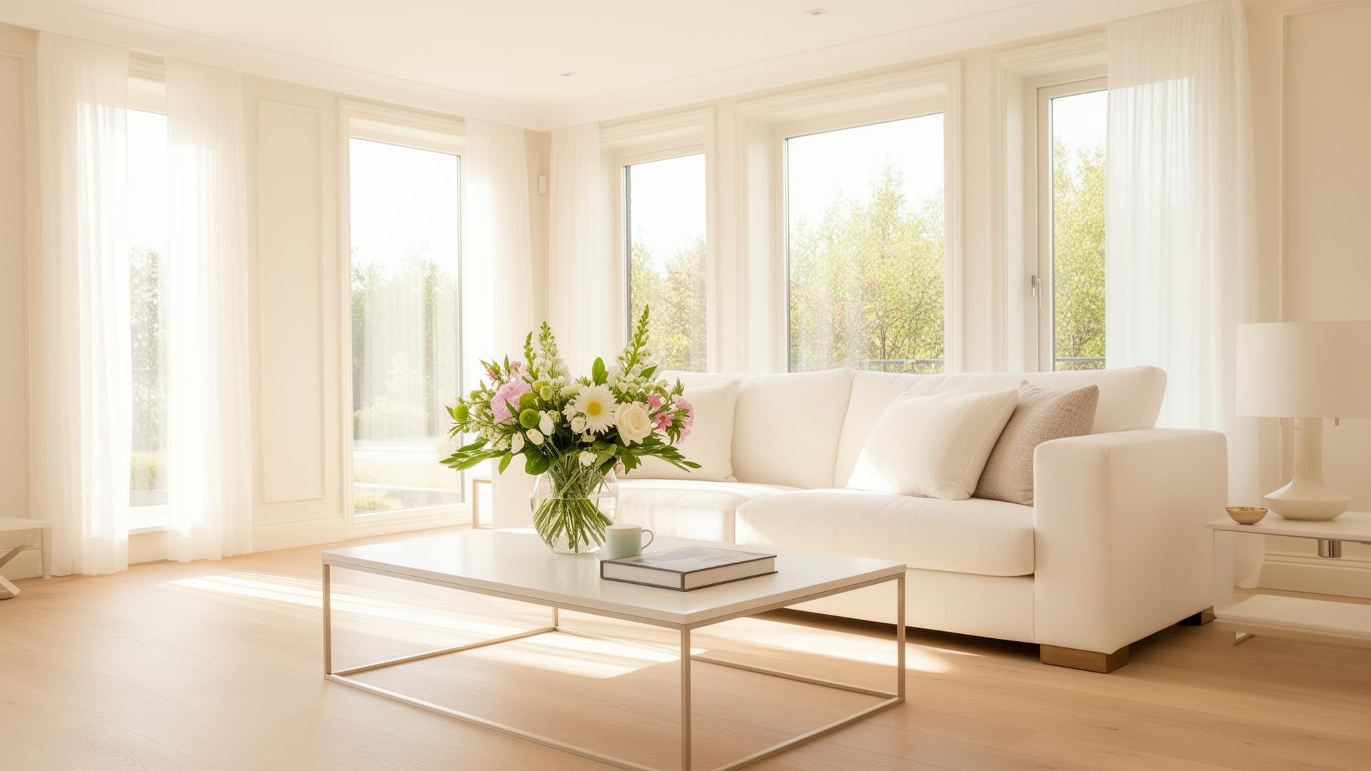 Bright, beautifully cleaned living room in Fairfield, CT